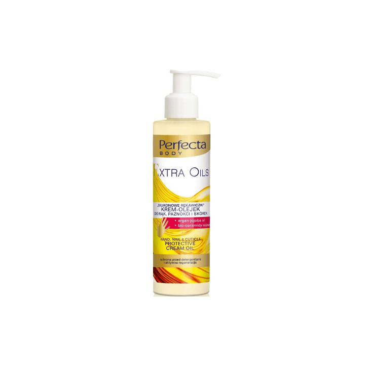 PERFECTA BODY EXTRA OILS KREM-OLEJEK "SILIKONOWE RĘKAWICZKI" DO RĄK, PAZNOKCI I SKÓREK 195ML_x000D_
