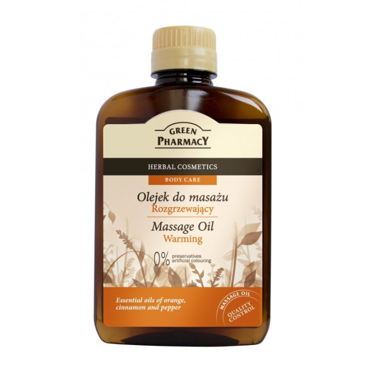 OLEJEK DO MASAŻU ROZGRZEWAJĄCY OLEJEK MIGDAŁOWY, POMARAŃCZOWY, CYNAMONOWY I PIEPRZOWY 200ML