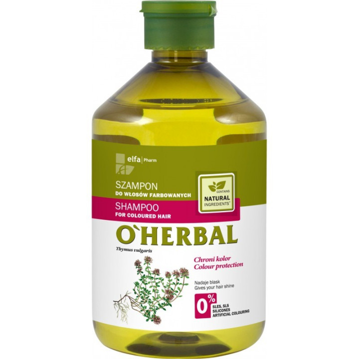 O'HERBAL SZAMPON DO WŁOSÓW FARBOWANYCH Z EKSTRAKTEM MACIERZANKI TYMIANKU 500ML