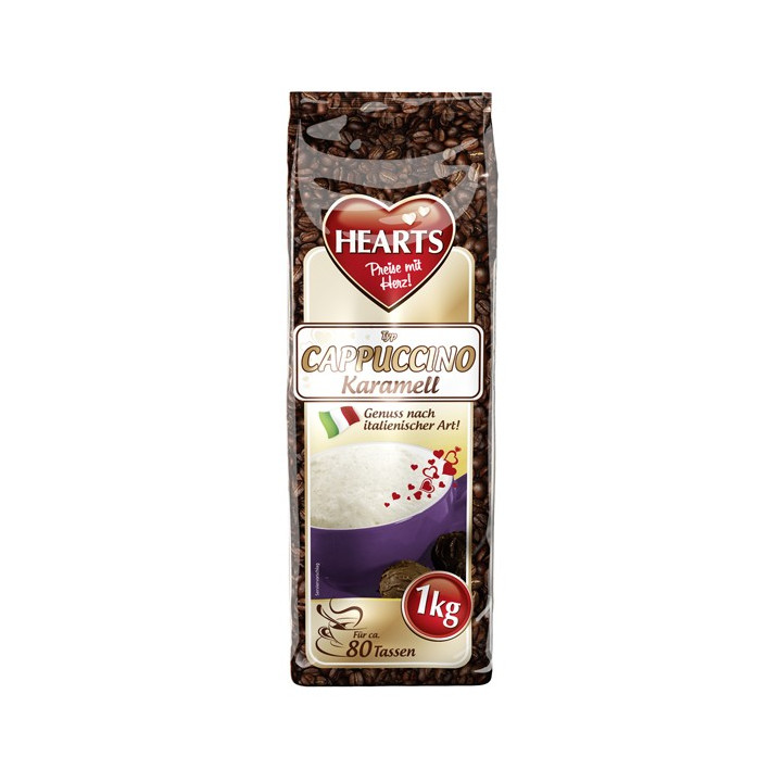 HEARTS CAPPUCCINO KARAMELL - KAWA ROZPUSZCZALNA - KARMELOWA 1000 G
