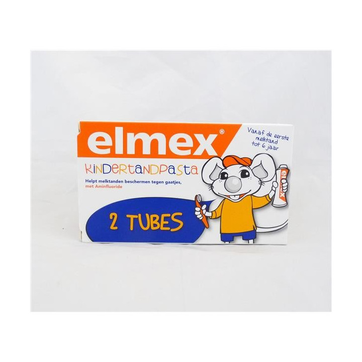 ELMEX PASTA DO ZĘBÓW DENTIFRICE JUNIOR  DLA DZIECI 0-6LAT DUOPACK 2X50ML POMARAŃCZOWA